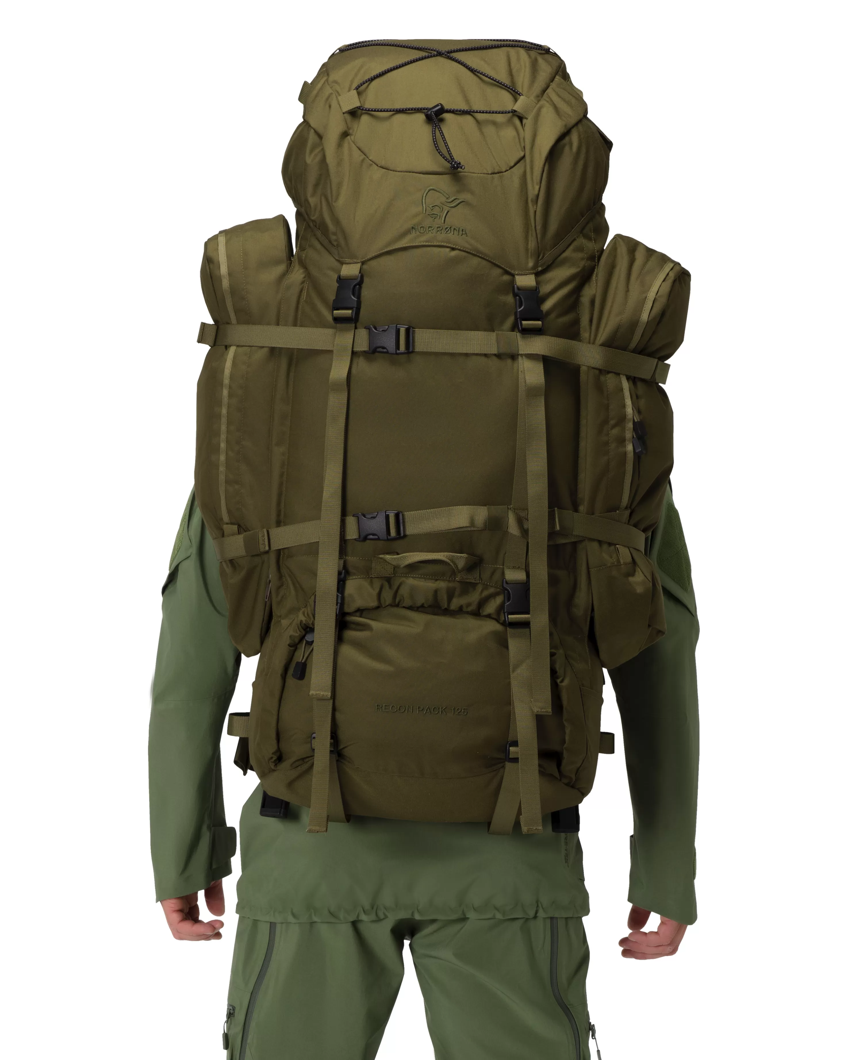 Cheap Norrøna Recon 125L Synkroflex Pack Military Green